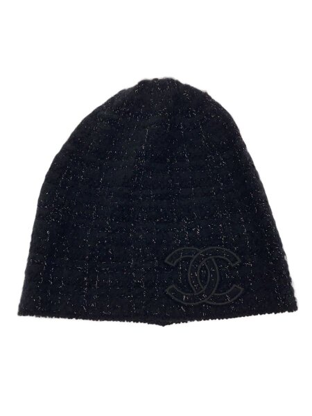 CHANEL(シャネル) / ニットキャップ/--/カシミア/BLK/レディース/ラメ