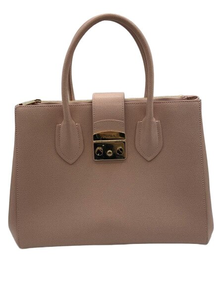 FURLA トートバッグ　メトロポリス　レザー　A4可　ピンクベージュ FURLA(フルラ) / メトロポリス/ショルダーバッグ/レザー/PNK// | 中古
