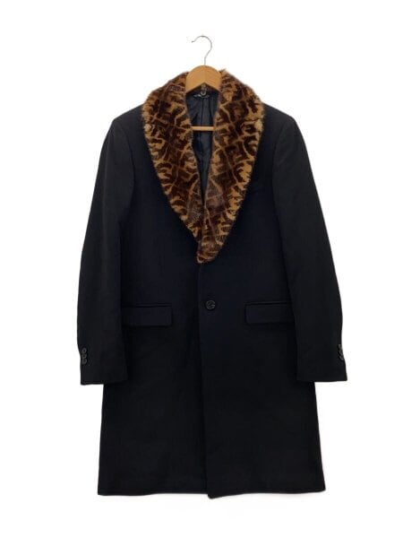 FENDI(フェンディ) / FFミンクファーチェスターコート/50/ウール/BLK