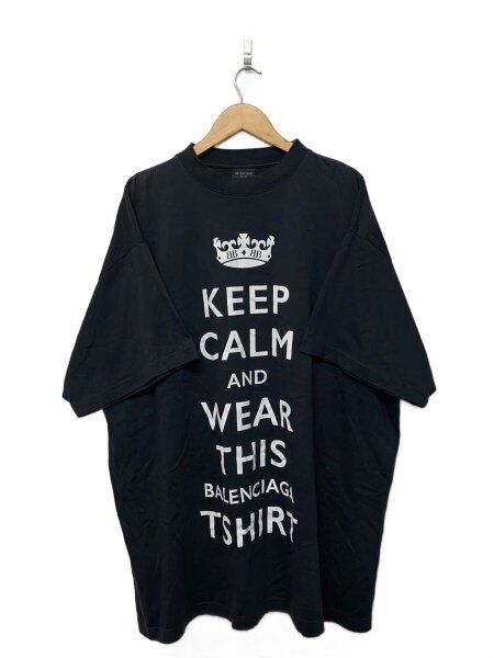 BALENCIAGA(バレンシアガ) / 24AW/KEEP CALM/Tシャツ/4/コットン/BLK 