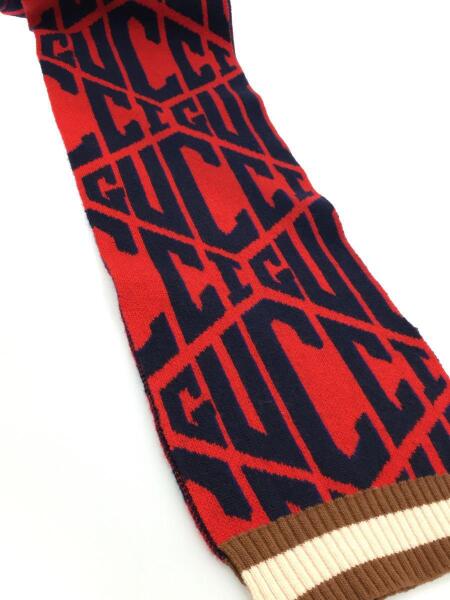 GUCCI(グッチ) / マフラー/ウール/RED/総柄/メンズ | 中古品の販売
