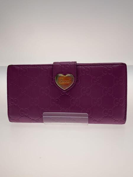 GUCCI(グッチ) / 長サイフ_ハートプレート_グッチシマ/レザー/PNK 