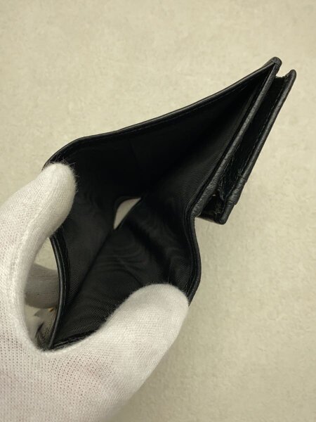 中古 グッチ GUCCI 735212･203887 ユニセックス 二つ折り財布 ブラック レザー GUCCI （グッチ）メンズ 二つ折り財布 ブラック【中古/美品