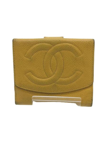 CHANEL(シャネル) / 3つ折り財布/レザー/イエロー/レディース CHANEL(シャネル) / 3つ折り財布/レザー/イエロー/レディース