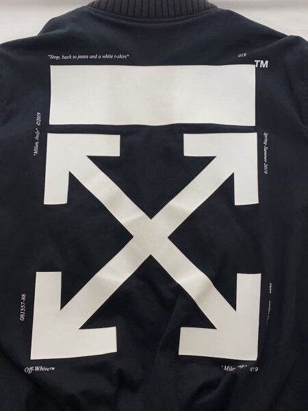 OFF-WHITE(オフホワイト) / スタジャン/L/コットン/BLK 