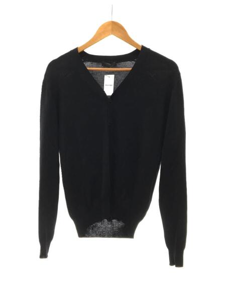 定価9万 プラダ Vネックセーター 黒 48 美品 PRADA 美品ブラック V