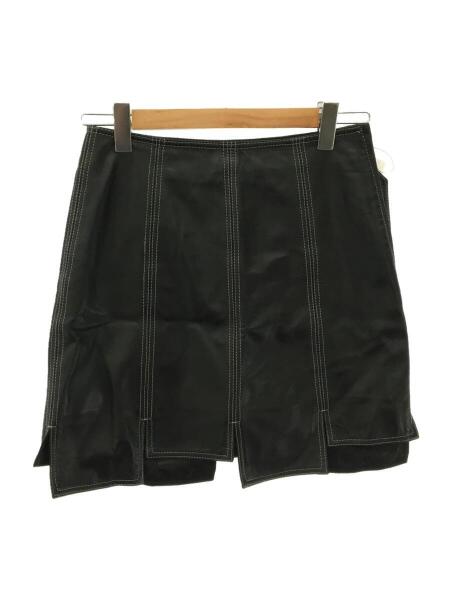 GANNI(ガニー) / トップステッチ レザーミニスカート/36/レザー/BLK 