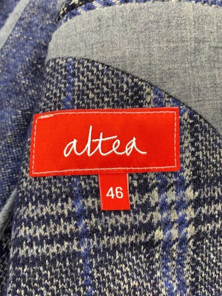 Altea / テーラードジャケット/46/--/BLU/チェック/1463848 Altea(アルテア) / テーラードジャケット/46/--/BLU/チェック/1463848