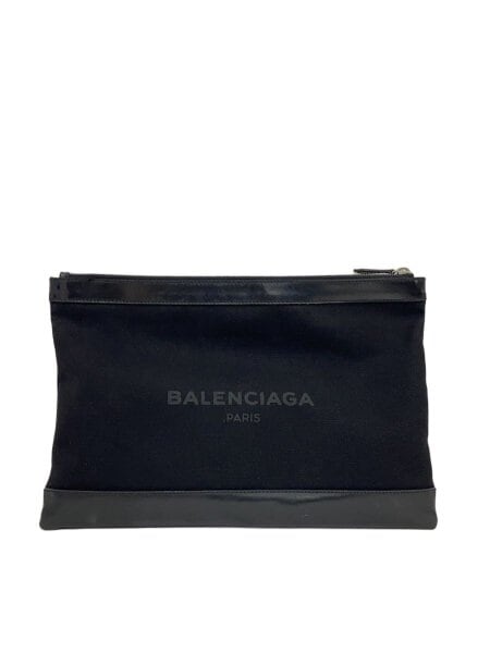 BALENCIAGA(バレンシアガ) / ロゴプリントクラッチバッグ/キャンバス 