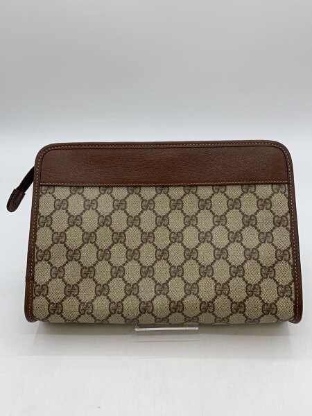 1円 GUCCI グッチ 014 122 6063 GG柄 PVC×レザー クラッチバッグ