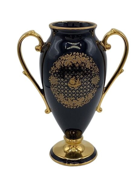 都屋】5 LIMOGES CASTEL リモージュ キャッスル 花瓶 22K GOLD 高さ 約