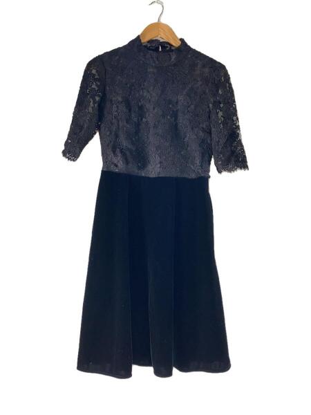 Rene(ルネ) / レース×ベロア半袖ワンピース/36/トリアセテート/BLK 