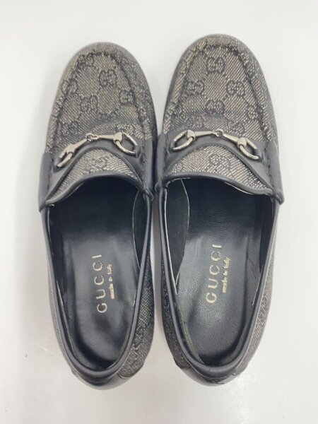 GUCCI(グッチ) / ホースビット/GGキャンバス/ローファー/37/ブラック 