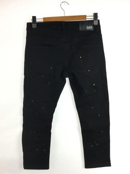 メンズ DENIM CITY ブラック ペイント ダメージ デニムパンツ W36