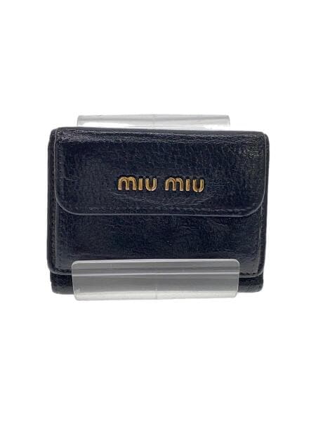 miu miu 黒 レザー 三つ折り財布 miu miu 黒 レザー 三つ折り財布