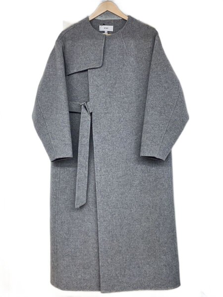 HYKE(ハイク) / DOUBLE FACE TRENCH COAT/2/ウール/GRY/無地 | 古着の 