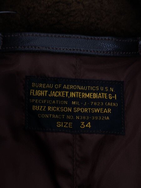 Buzz Rickson's(バズリクソンズ) / フライトジャケット/34/羊革/BRW