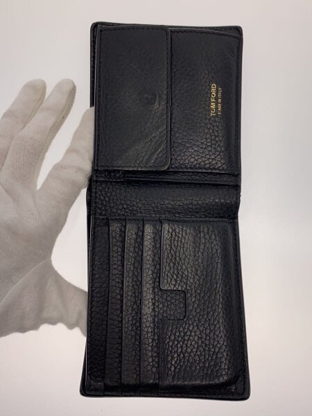 TOM FORD 二つ折り財布 ブラック レザー　未使用品 TOM FORD(トムフォード) / 2つ折り財布/レザー/BLK/メンズ | 中古品の