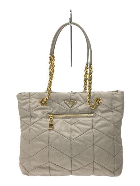 PRADA(プラダ) / トートバッグ/--/GRY/キルティング/ゴールドチェーン  