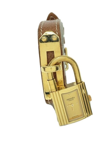 HERMES(エルメス) / クォーツ腕時計/アナログ/レザー/GLD/BRW | 中古品