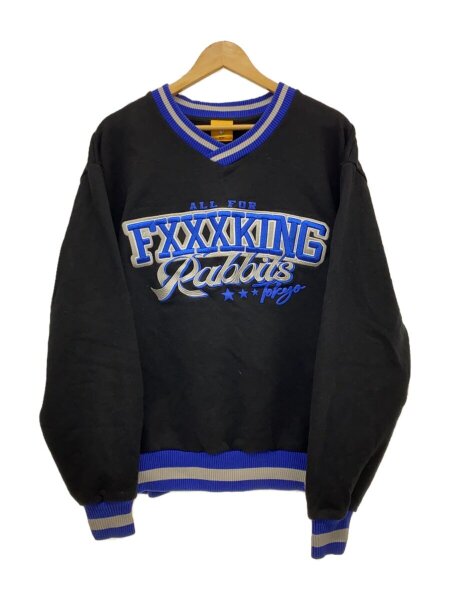 FR2(エフアールツー) / V-neck Line Rib Sweatshirt/コットン/BLK 