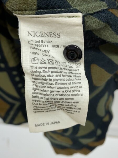 NICENESS(ナイスネス) / HARTLEY/KHAKI/長袖シャツ/M/コットン/BLK/総 