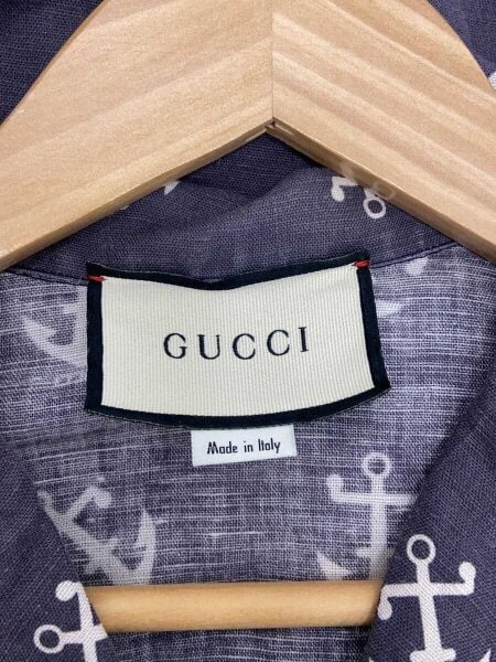 GUCCI(グッチ) / 半袖シャツ/44/リネン/GRY/総柄/599467/20ss/short 