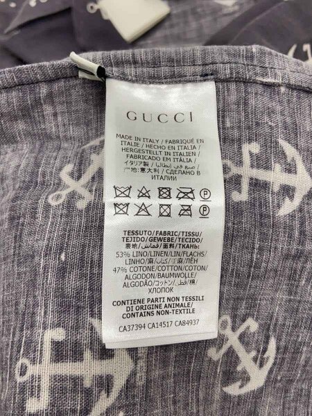 GUCCI(グッチ) / 半袖シャツ/44/リネン/GRY/総柄/599467/20ss/short 