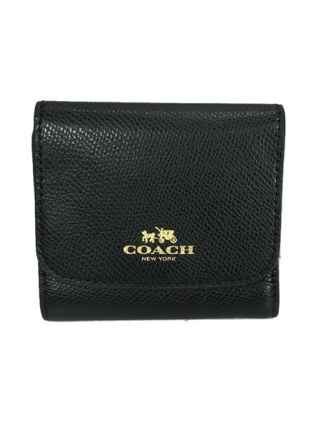 COACH(コーチ) / 3つ折り財布/レザー/BLK/無地/レディース/F53768