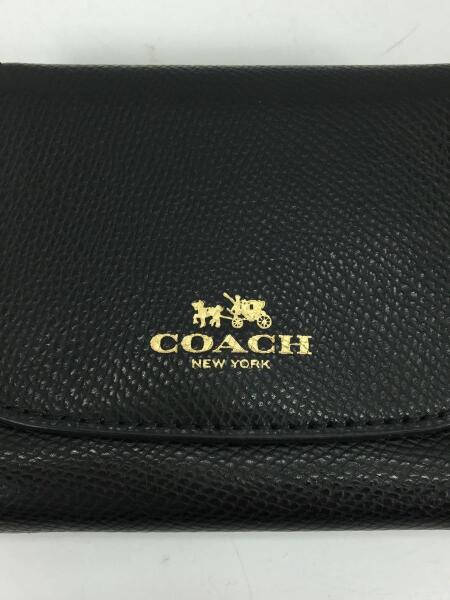 COACH(コーチ) / 3つ折り財布/レザー/BLK/無地/レディース/F53768
