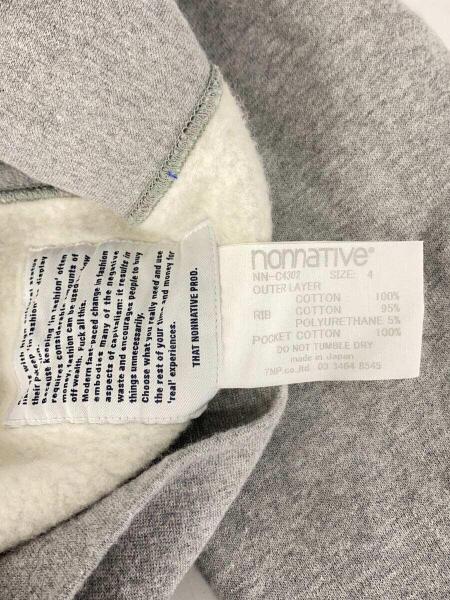 nonnative(ノンネイティブ) / パーカー/4/コットン/GRY/無地/NN-C4302 