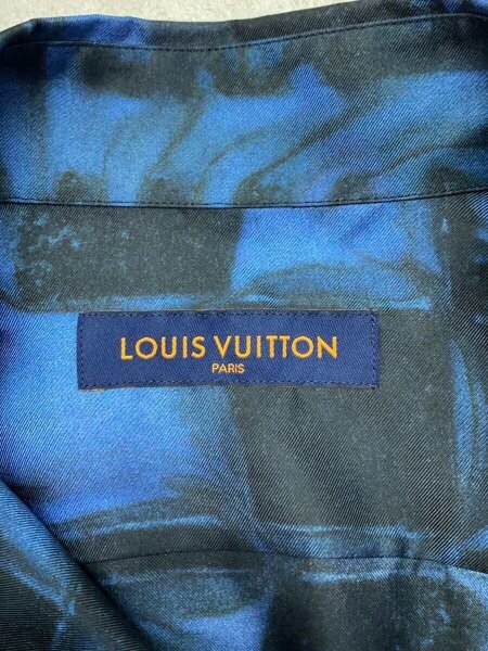 LOUIS VUITTON / 21AW/ソルトプリント長袖シャツ/L/シルク/BLU/総柄/VCCM07// LOUIS VUITTON(ルイヴィトン) / 21AW/ソルトプリント長袖シャツ/L