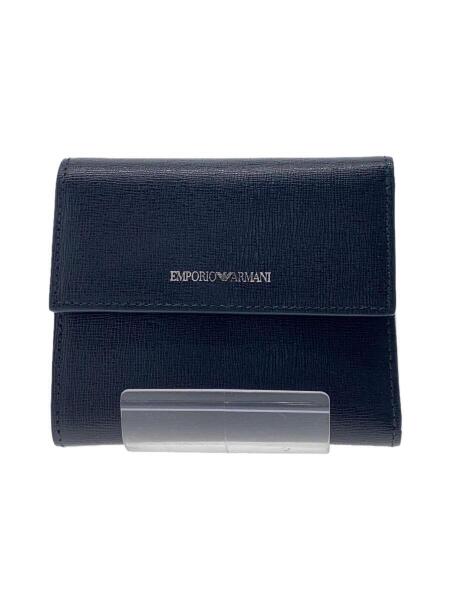 EMPORIO ARMANI(エンポリオアルマーニ) / 3つ折り財布/レザー/NVY/無地 