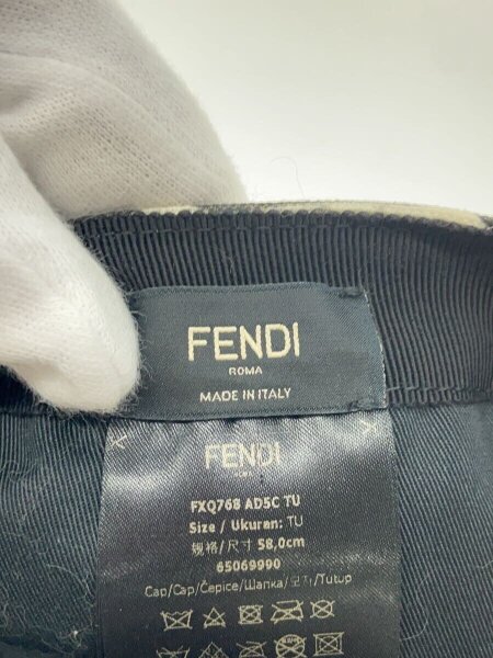 FENDI(フェンディ) / キャップ/--/キャンバス/WHT/総柄/メンズ/FXQ768