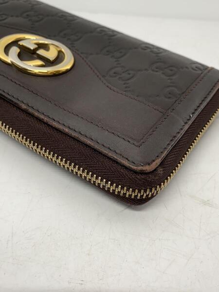 GUCCI 長財布 GGロゴ シマ レザー ラウンドファスナー 美品