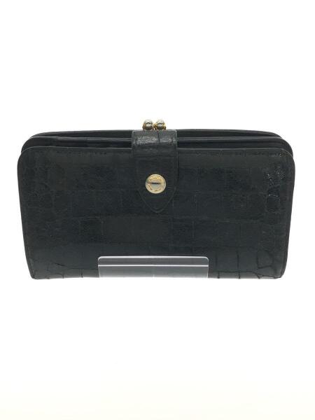 MIU MIU(ミュウミュウ) / 型押しレザーがま口長財布/レザー/BLK 