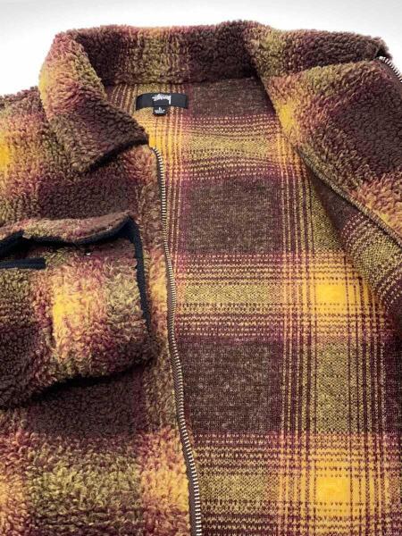 STUSSY(ステューシー) / Shadow Plaid Sherpa Zip Shirt/S 
