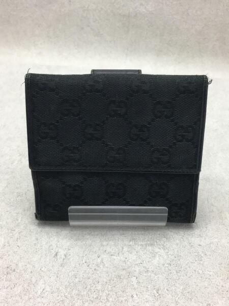 GUCCI(グッチ) / 2つ折り財布/キャンバス/BLK/総柄/メンズ | 中古品の