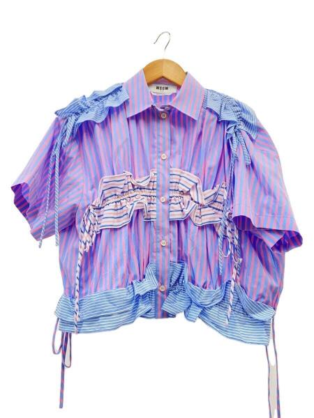 MSGM(エムエスジーエム) / 半袖シャツ/38/コットン/ブルー/青 
