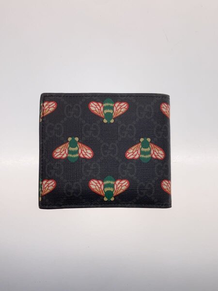 GUCCI(グッチ) / 2つ折り財布/--/BLK/総柄/メンズ/451266/GGレザー/蜂