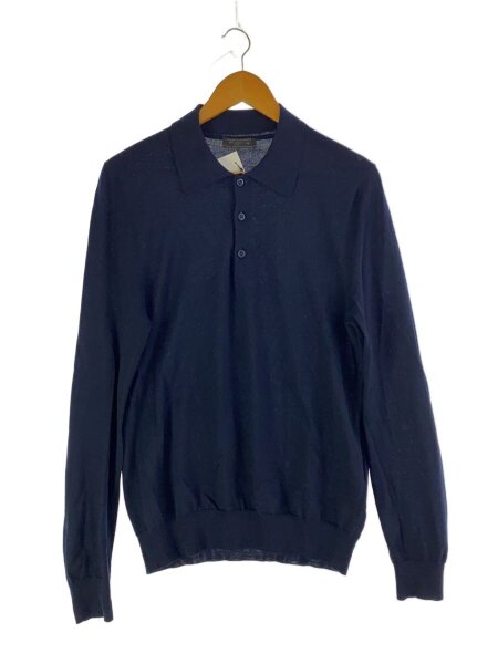 PRADA　長袖ポロシャツ PRADA(プラダ) / 22SS/長袖ポロシャツ/長袖シャツ/50/ウール/NVY/無地