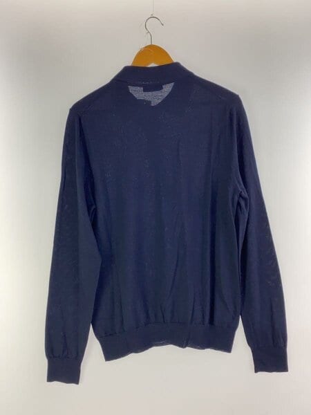 PRADA / 22SS長袖ニットポロシャツ/シャツ/50/ウール/NVY/無地/DNA793 PRADA(プラダ) / 22SS長袖ニットポロシャツ/シャツ/50/ウール/NVY/無地