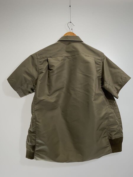 sacai / 25ss/Nylon Twill Shirt/半袖シャツ/2/ナイロン/KHK/無地/25-03615M sacai(サカイ) / 25ss/Nylon Twill Shirt/半袖シャツ/2/ナイロン/KHK
