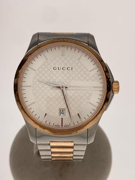 GUCCI(グッチ) / クォーツ腕時計/アナログ/ステンレス/WHT/SLV/SS 