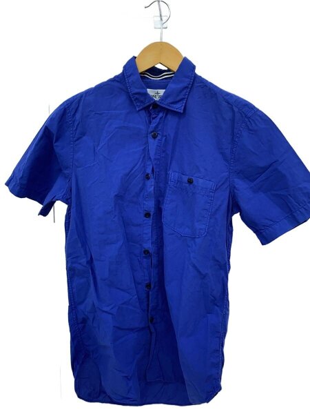 ストーンアイランド STONE  半袖シャツ コットン ブルー L STONE ISLAND(ストーンアイランド) / 半袖シャツ/M/コットン/BLU/無地