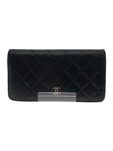 CHANEL(シャネル) / 長財布/レザー/BLKマトラッセ/2つ折り財布/ココ 