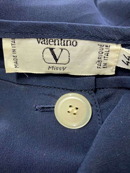 VALENTINO(ヴァレンティノ) / 長袖ブラウス/44/シルク/NVY/9755 | 古着 