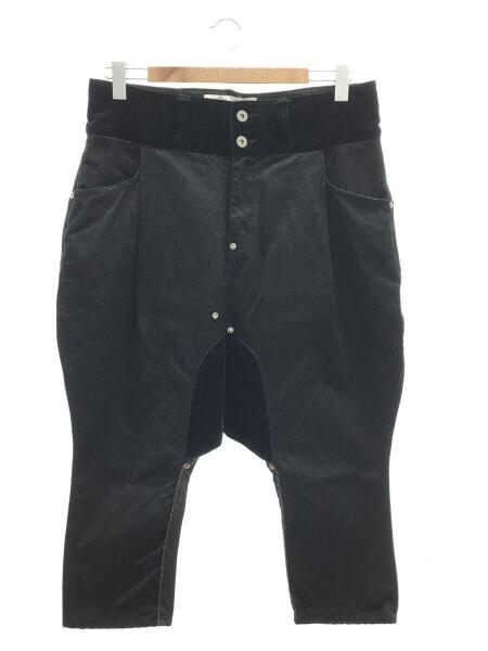 ガンリュー サルエル 黒 GANRYUジップデザインサルエルパンツ黒Lウール