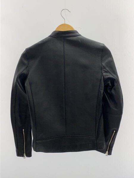 STUDIOUS レザージャケット シングルライダース ノーカラー 羊革