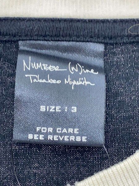 NUMBER (N)INE(ナンバーナイン) / 長袖Tシャツ/3/コットン/WHT/ガンズ 